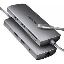 USB HUB AXAGON HMC-8HLSA, 3x USB3.2 Gen 2, HDMI, GLAN, SD/microSD