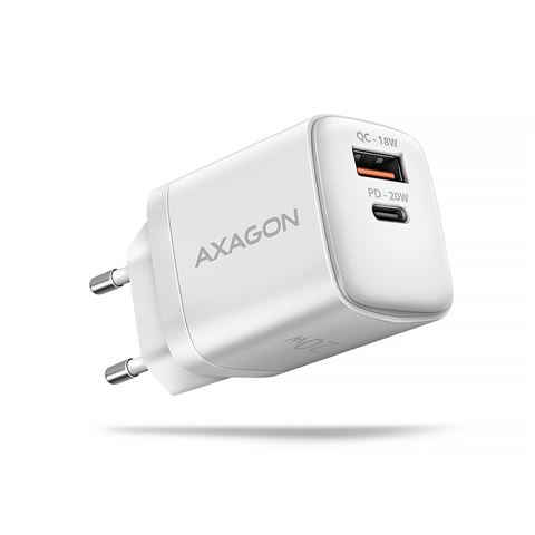 AXAGON ACU-PQ20W zidni punjač 1 x QC 4+ i 1 x Type C, 20W, bijeli