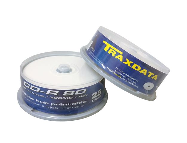 TRAXDATA OPTIČKI MEDIJ CD-R PRINTABILNI CAKE 25