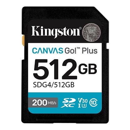 MEM SD 512GB Canvas Go! Plus Kingston SDG4/512GB
