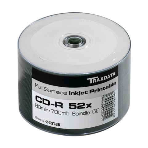 TRAXDATA OPTIČKI MEDIJ CD-R SPINDLE 50 WHITE FULL PRINTABLE