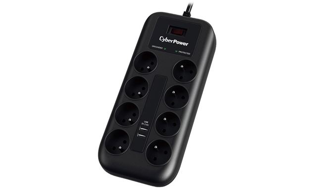 CyberPower prenaponska zaštita, P0820SUF0-DE, 8x šuko, 2x USB charger