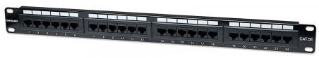 Intellinet prespojni UTP panel Cat.5e 24-portni 1U 19", crni